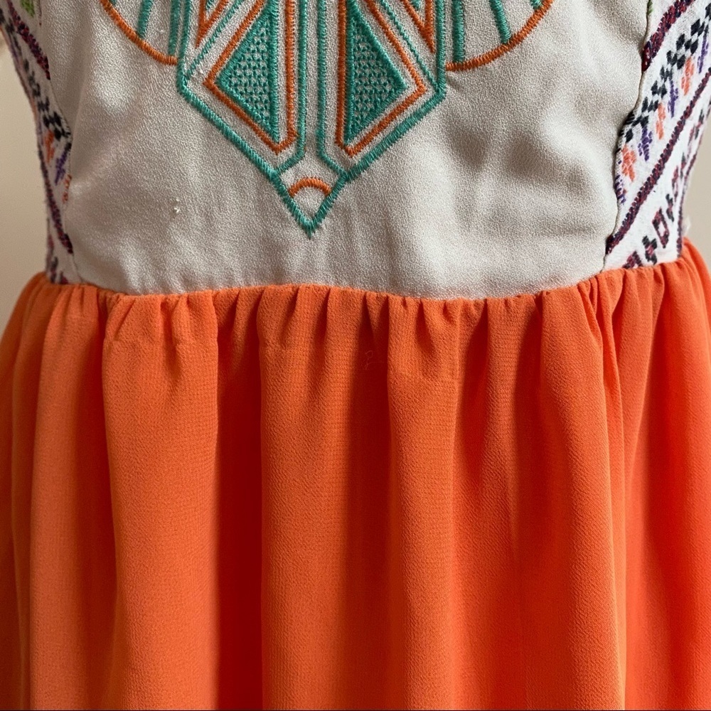 Flying Tomato Boho Embroidered Bustier Corset Top Orange Summer Dress Small - Picture 5 of 15